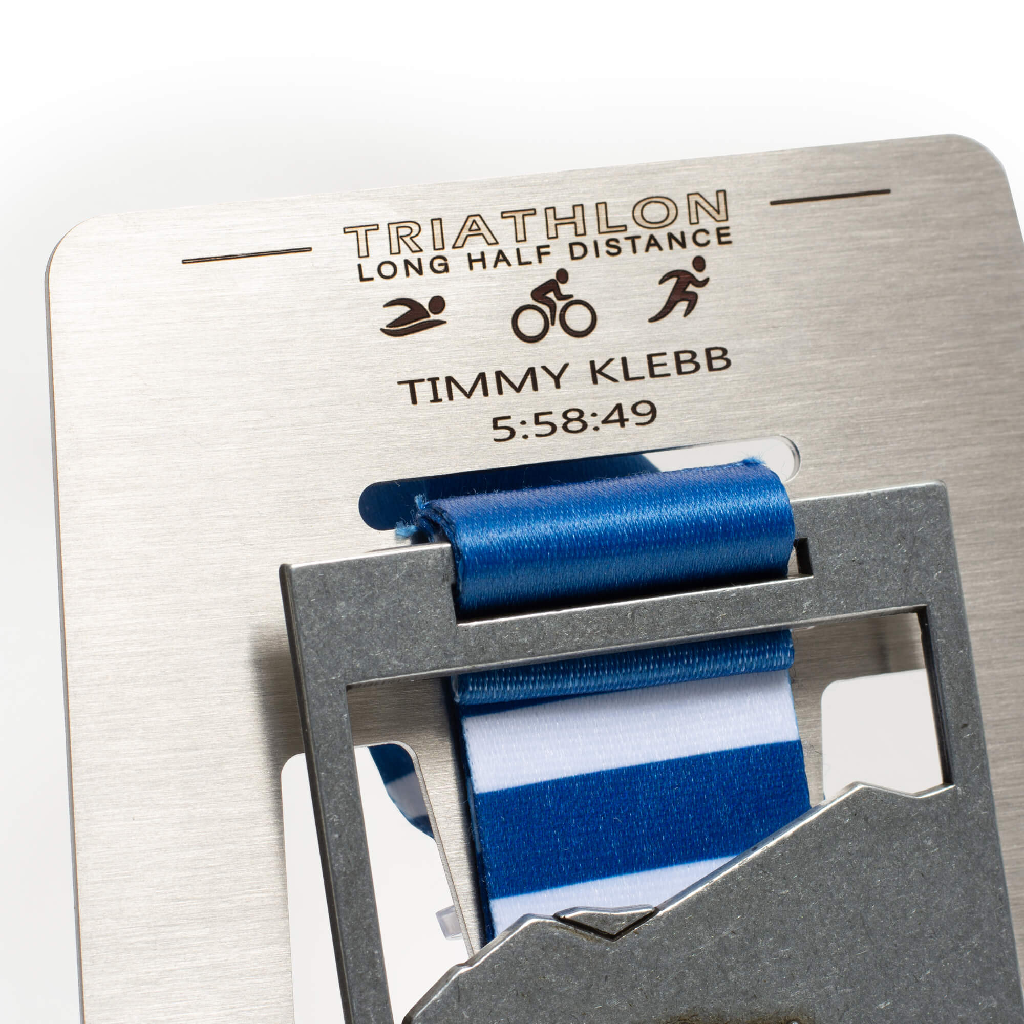 Half Ironman Triathlon Medal Display Personalized_1 Showcase your Triathlon and Ironman achievements with a Personalized Medal Display - the perfect Sports Memorabilia and Personalized Gift for Full and Half Triathlon participants