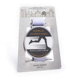 Barcelona Marathon Medal Display Personalized - High-Quality Stainless Steel Laser Engraving - Marathoner Gift - Medal Collection Organizer