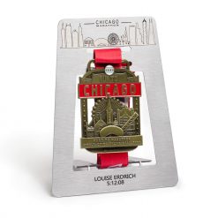 Chicago Marathon Medal Display Personalized - High-Quality Stainless Steel Laser Engraving - Marathoner Gift - Medal Collection Organizer