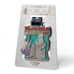 Lisbon Marathon Medal Display Personalized - High-Quality Stainless Steel Laser Engraving - Marathoner Gift - Medal Collection Organizer